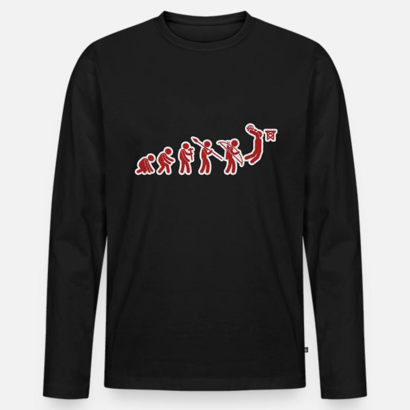 Evolution Basketball Red White Grunge - Männer Premium Bio Langarmshirt - Schwarz