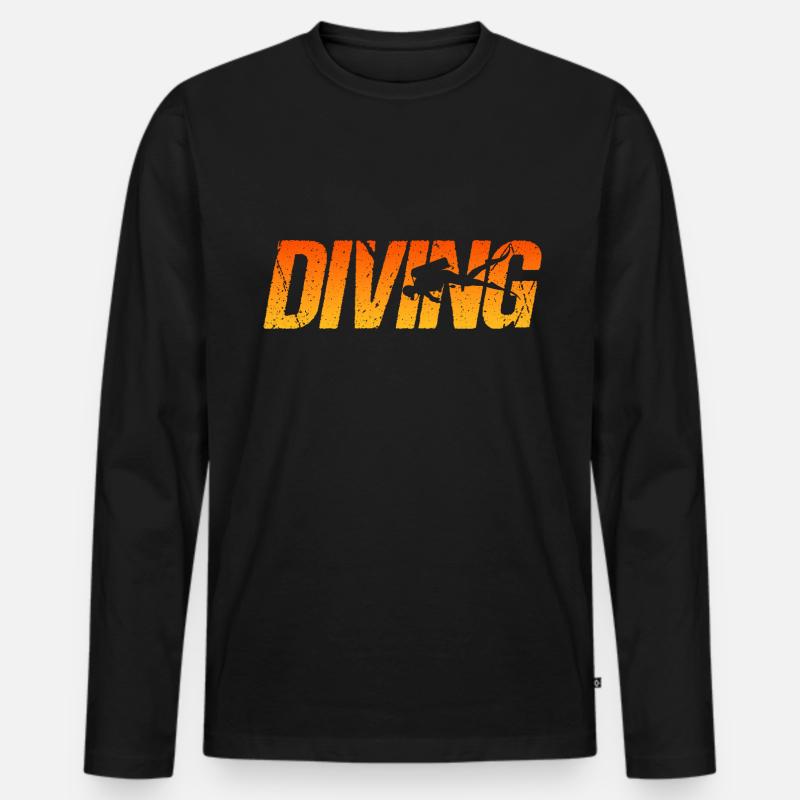 Tauchen - Männer Premium Bio Langarmshirt - Schwarz