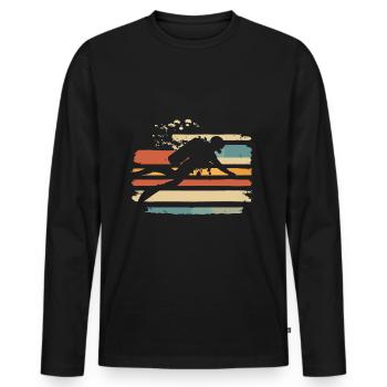 Scuba Diving Diving Diver Vintage - Men's Premium Organic Long Sleeve Shirt - black - Front - Nico (187cm)