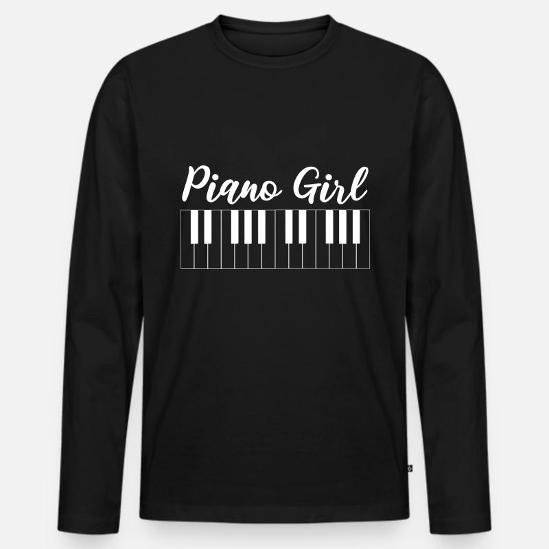 Klaviermädchen Orchestermitglied Gift - Männer Premium Bio Langarmshirt - Schwarz