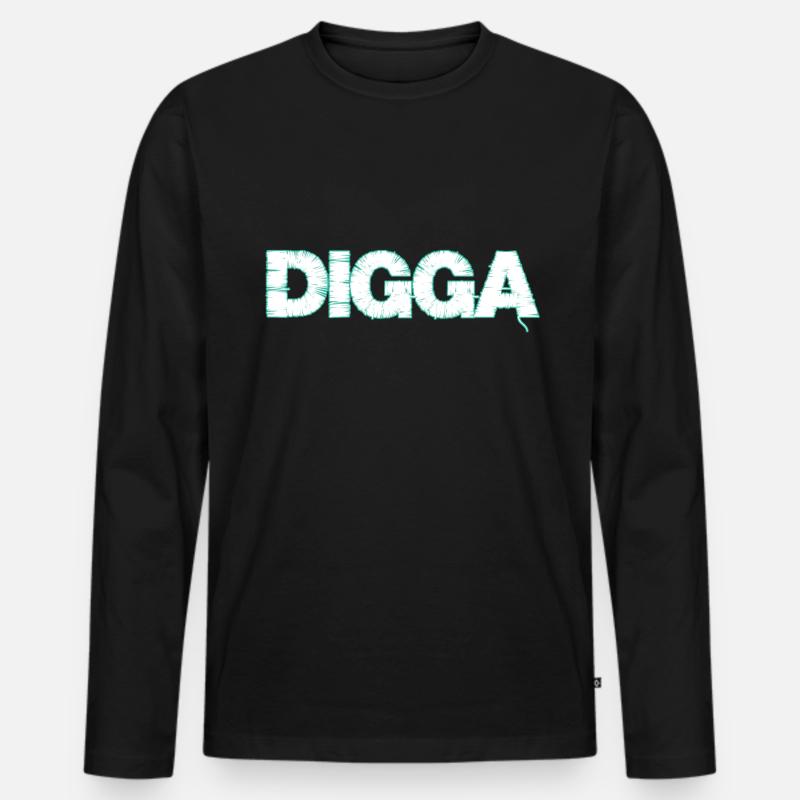 Digga - Männer Premium Bio Langarmshirt - Schwarz