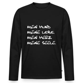Mein Hund - Männer Premium Bio Langarmshirt - Schwarz - Vorne - Nico (187cm)