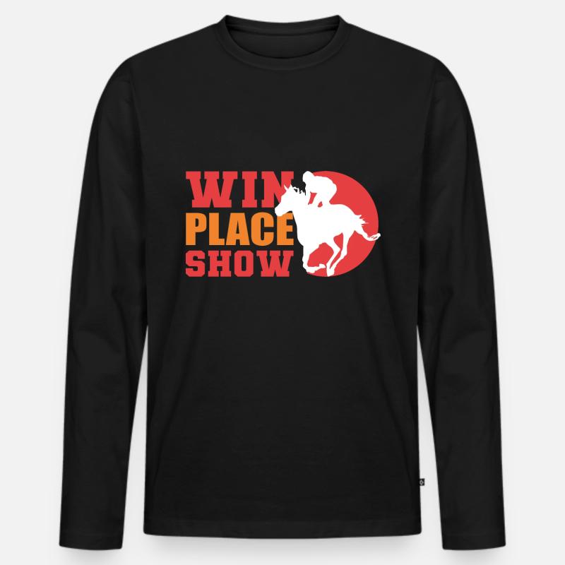 Platzshow gewinnen Reiter Gift - Männer Premium Bio Langarmshirt - Schwarz