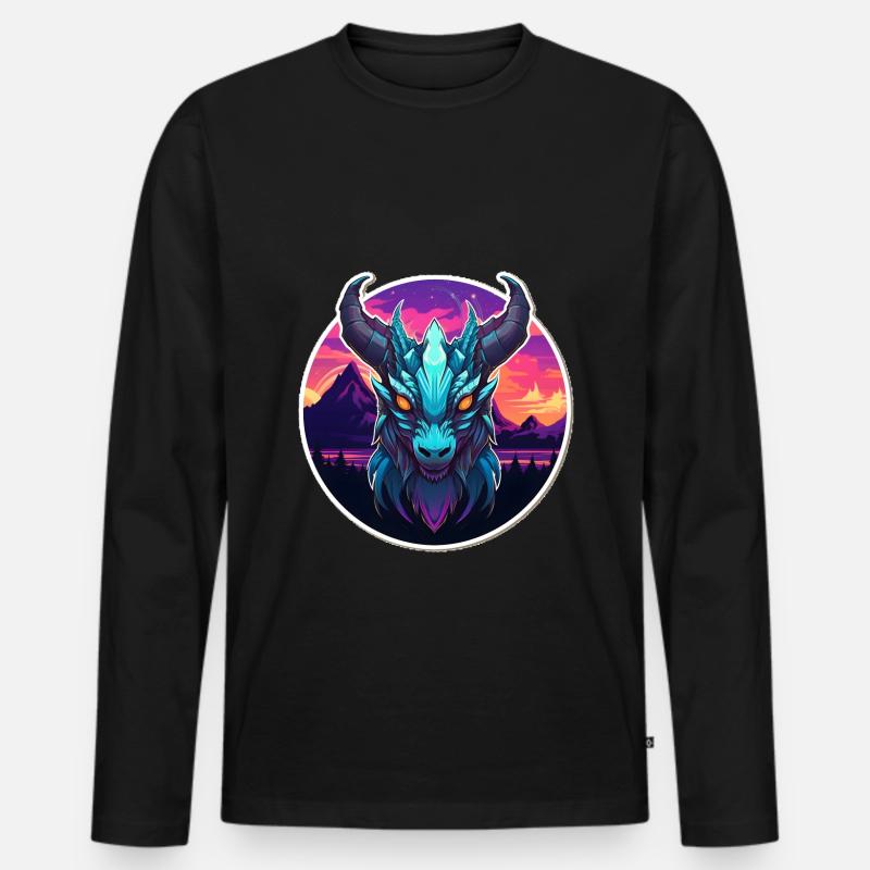 Chinesischer Drache, Dragon - Männer Premium Bio Langarmshirt - Schwarz