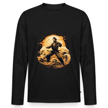 Kampfsport - Männer Premium Bio Langarmshirt - Schwarz - Vorne - Nico (187cm)