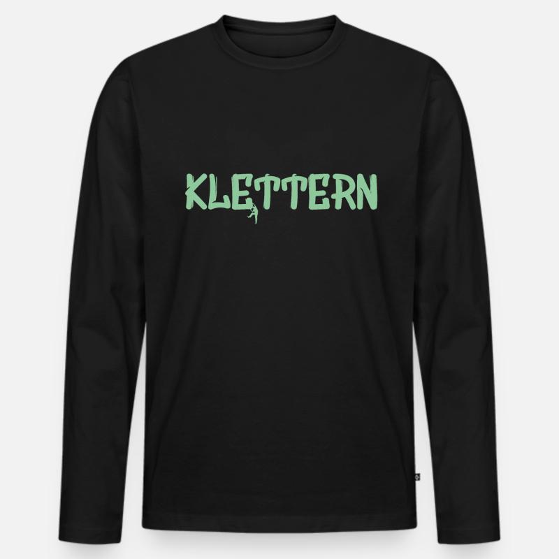 Klettern, climb, climbing - Männer Premium Bio Langarmshirt - Schwarz