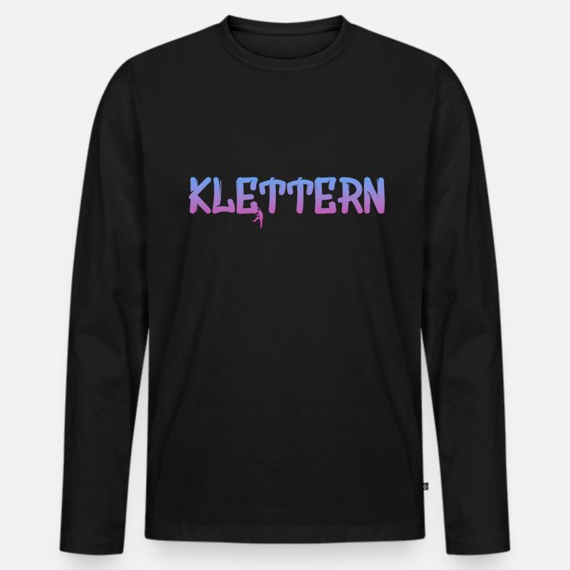 Klettern - Männer Premium Bio Langarmshirt - Schwarz