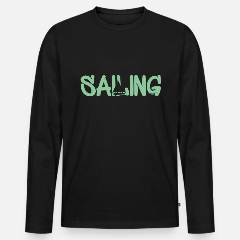 Seglen Segelschiff Segler Sailing - Männer Premium Bio Langarmshirt - Schwarz