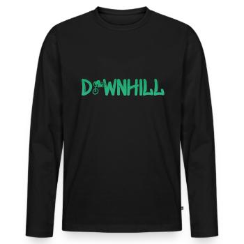 Downhill mit Biker - Bike - Biken - Männer Premium Bio Langarmshirt - Schwarz - Vorne - Nico (187cm)