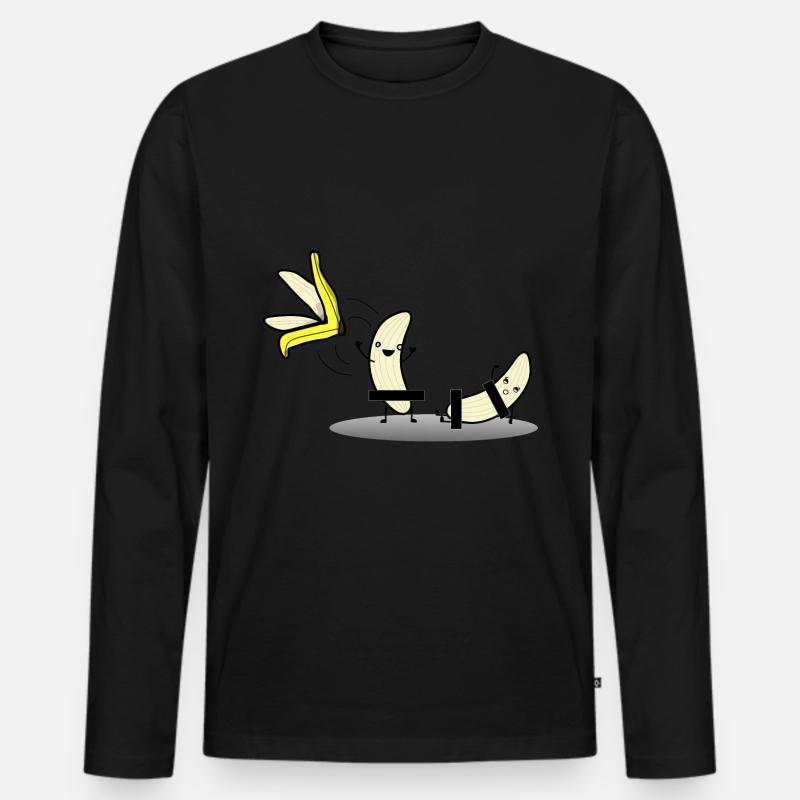 Bananen Strip Dance Striptease - Männer Premium Bio Langarmshirt - Schwarz