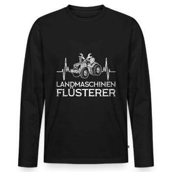 Agricultural machine mechanic is repaired - Men's Premium Organic Long Sleeve Shirt - black - Front - Nico (187cm)