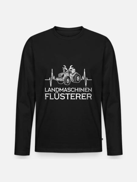 Agricultural machine mechanic is repaired - Men's Premium Organic Long Sleeve Shirt - black