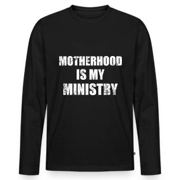 La maternité est mon ministère - T-shirt manches longues Premium bio Homme - noir - Devant - Nico (187cm)