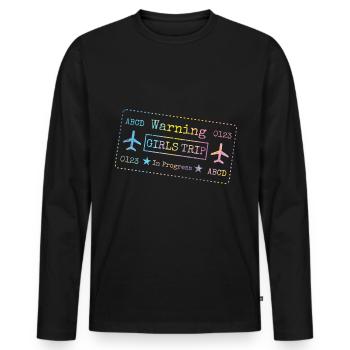 Warnung Girls Trip Im Gange - Männer Premium Bio Langarmshirt - Schwarz - Vorne - Nico (187cm)