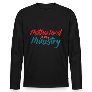 La maternité est mon ministère - T-shirt manches longues Premium bio Homme - noir - Devant - Nico (187cm)