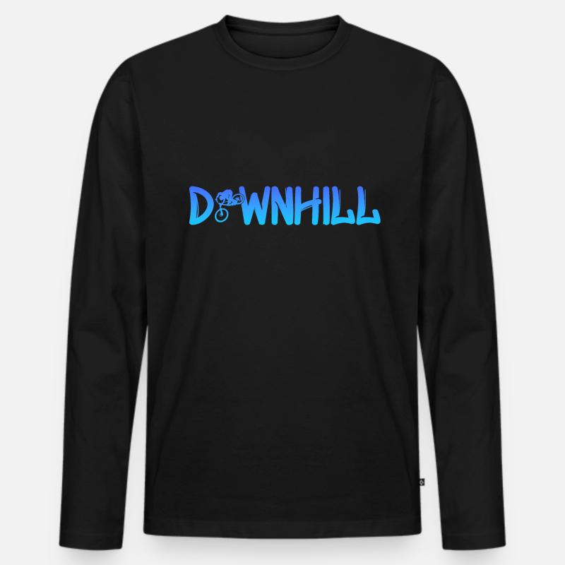 Downhil - Männer Premium Bio Langarmshirt - Schwarz