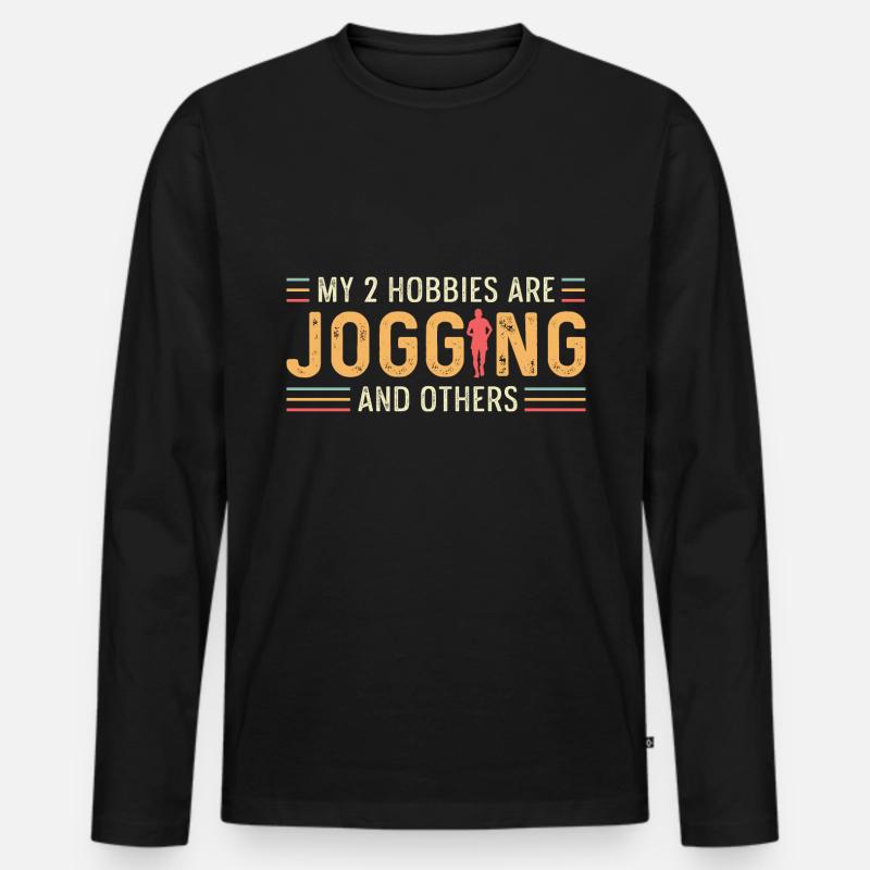 Joggen und andere Triathlet Geschenk - Männer Premium Bio Langarmshirt - Schwarz