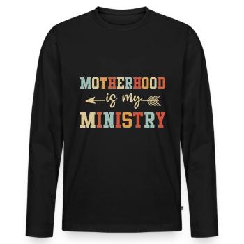 La maternité est mon ministère - T-shirt manches longues Premium bio Homme - noir - Devant - Nico (187cm)