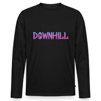 Downhill - Männer Premium Bio Langarmshirt - Schwarz - Vorne - Nico (187cm)