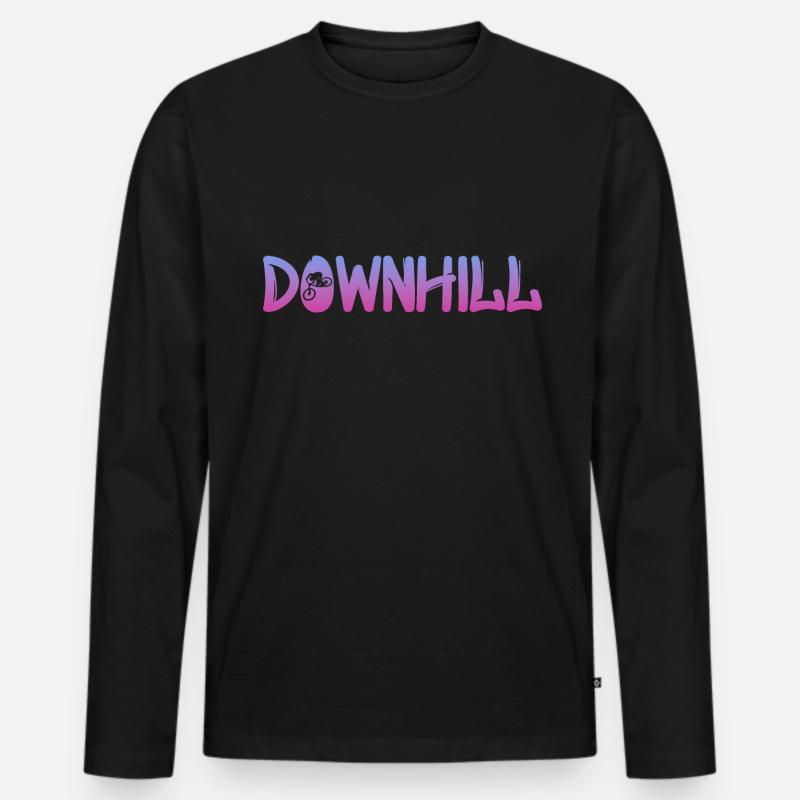 Downhill - Männer Premium Bio Langarmshirt - Schwarz