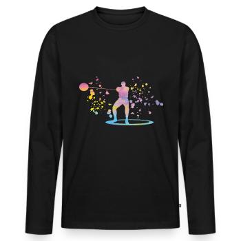 Lanceur de marteau Lancer de marteau Colorsplash - T-shirt manches longues Premium bio Homme - noir - Devant - Nico (187cm)