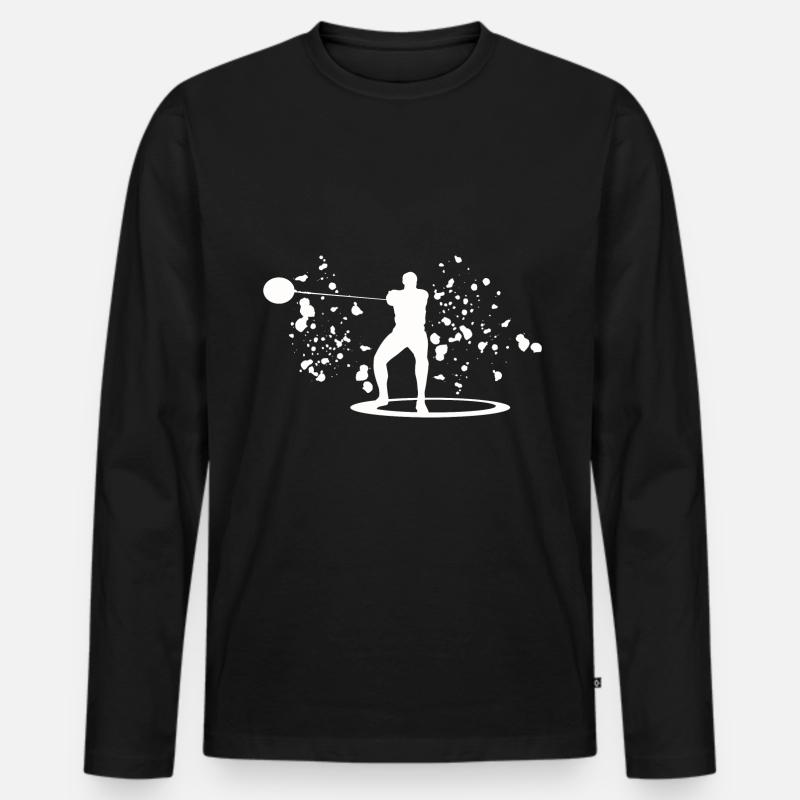 Hammerwerfer Colorsplash Hammerwerfen - Männer Premium Bio Langarmshirt - Schwarz
