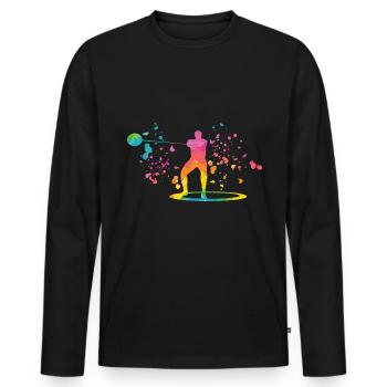 Lanceur de marteau Colorsplash Lancer de marteau - T-shirt manches longues Premium bio Homme - noir - Devant - Nico (187cm)