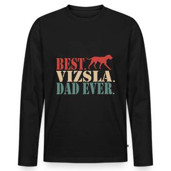 Vizsla Magyar Dad Dog Dad - Hungarian Dog - Men's Premium Organic Long Sleeve Shirt - black - Front - Nico (187cm)