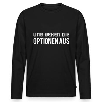 wir brauchen Ideen - Männer Premium Bio Langarmshirt - Schwarz - Vorne - Nico (187cm)