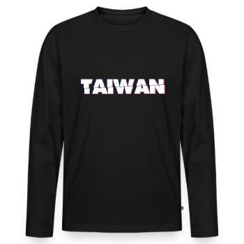 Taiwan - Männer Premium Bio Langarmshirt - Schwarz - Vorne - Nico (187cm)