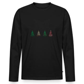 arbre de noël arbre de noël cadeau noël - T-shirt manches longues Premium bio Homme - noir - Devant - Nico (187cm)