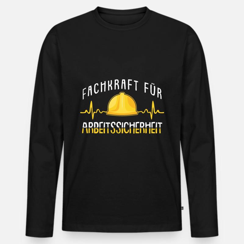 Arbeitssicherheit Herzschlag Sifa Sicherheitskraft - Männer Premium Bio Langarmshirt - Schwarz