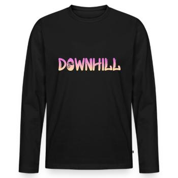 Downhill - Männer Premium Bio Langarmshirt - Schwarz - Vorne - Nico (187cm)
