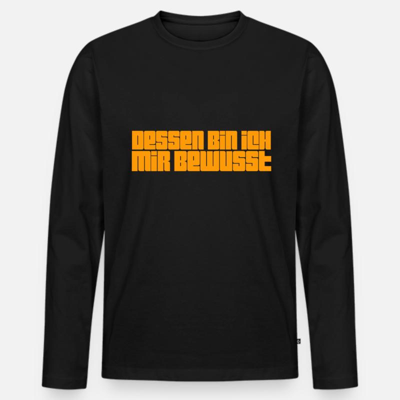 weiss ich doch - Männer Premium Bio Langarmshirt - Schwarz