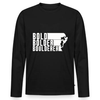 Bold Bolder Boulderer Bloc Bloc - T-shirt manches longues Premium bio Homme - noir - Devant - Nico (187cm)