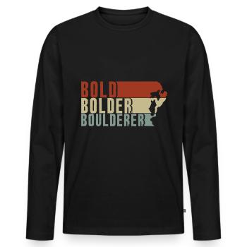 Bold Bolder Boulderer Bloc Bloc - T-shirt manches longues Premium bio Homme - noir - Devant - Nico (187cm)
