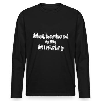 La maternité est mon ministère - T-shirt manches longues Premium bio Homme - noir - Devant - Nico (187cm)