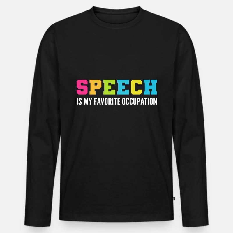Lieblingsbeschäftigung Sprachenpathologe Geschenk - Männer Premium Bio Langarmshirt - Schwarz