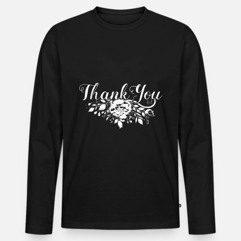 Thank you Danke - Männer Premium Bio Langarmshirt - Schwarz