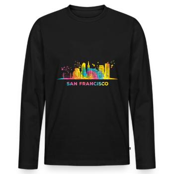 San Franciscans Skyline San Francisco - Men's Premium Organic Long Sleeve Shirt - black - Front - Nico (187cm)