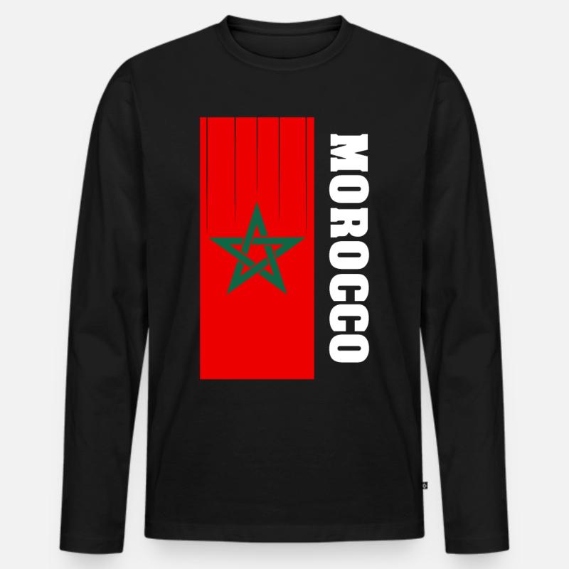 Marokko - Männer Premium Bio Langarmshirt - Schwarz