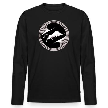 Taureau - T-shirt manches longues Premium bio Homme - noir - Devant - Nico (187cm)