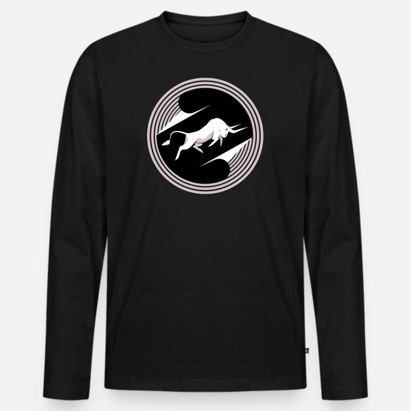 Bull - Männer Premium Bio Langarmshirt - Schwarz