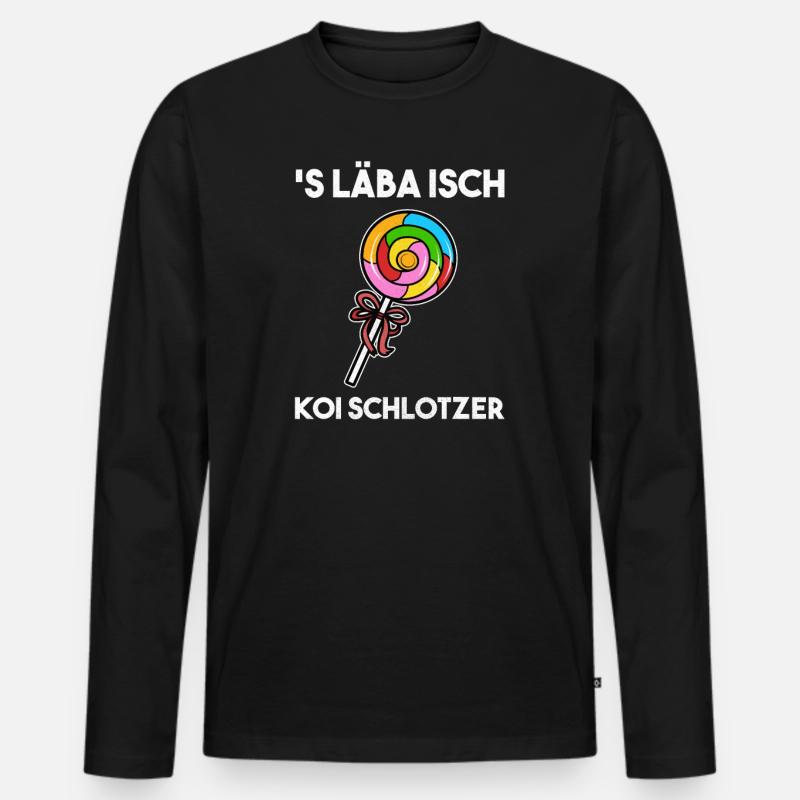 Schwaben Sprüche Schwäbisch - Männer Premium Bio Langarmshirt - Schwarz