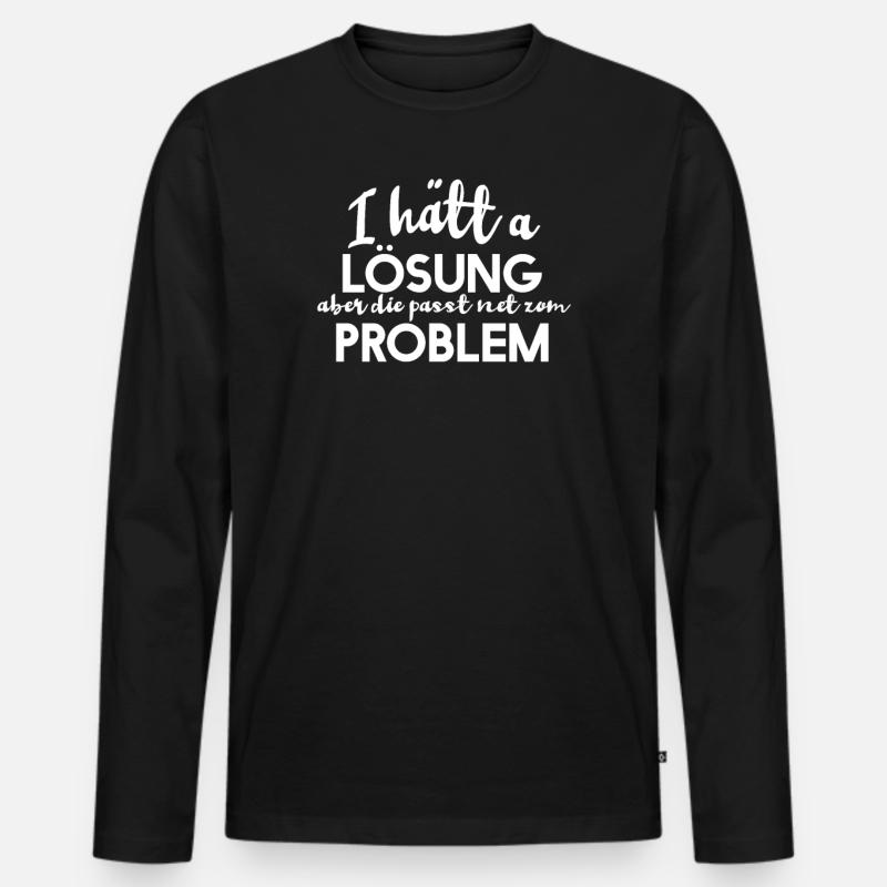 Schwaben Sprüche Schwäbisch - Männer Premium Bio Langarmshirt - Schwarz