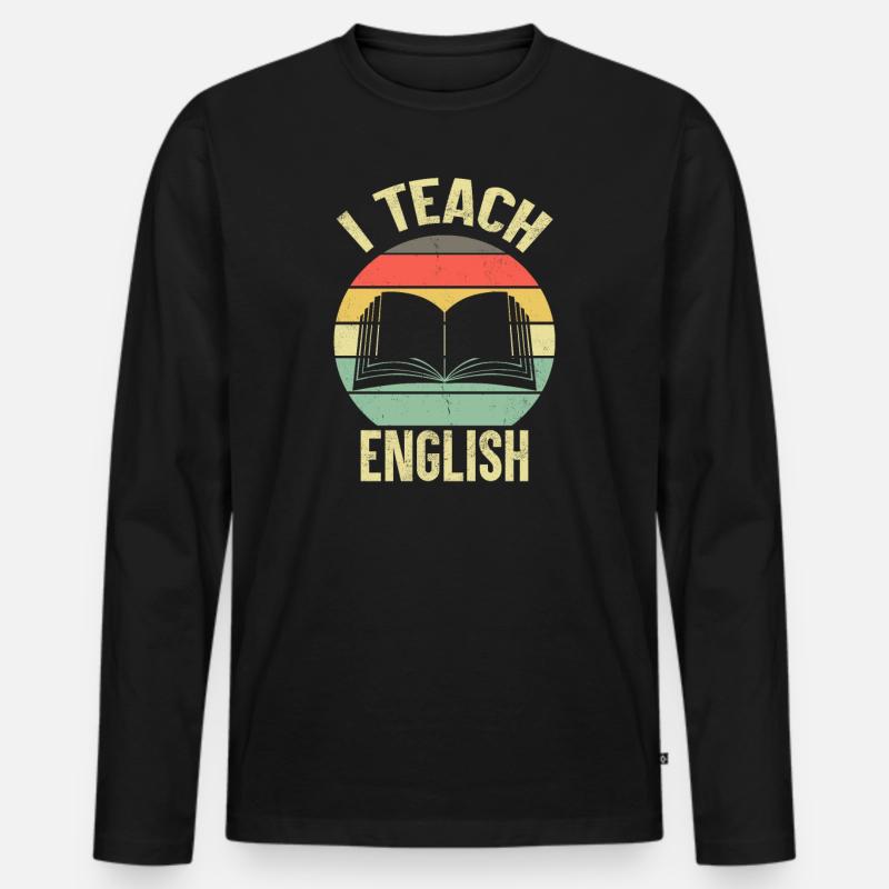 ESL Lehrer Englisch Lehrer - Männer Premium Bio Langarmshirt - Schwarz