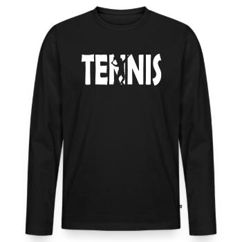 Tennis tennis player player - Men's Premium Organic Long Sleeve Shirt - black - Front - Nico (187cm)