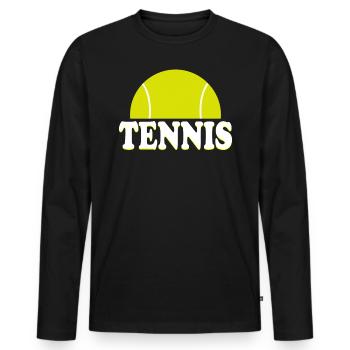 Tennis tennis player tennis ball gift - Men's Premium Organic Long Sleeve Shirt - black - Front - Nico (187cm)