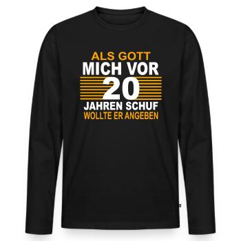 20 Jahre 20 Geburtstag Geschenk 20 Birthday - Männer Premium Bio Langarmshirt - Schwarz - Vorne - Nico (187cm)