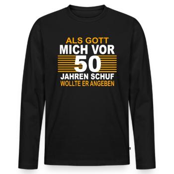 50 Jahre 50 Geburtstag Geschenk 50 Birthday - Männer Premium Bio Langarmshirt - Schwarz - Vorne - Nico (187cm)
